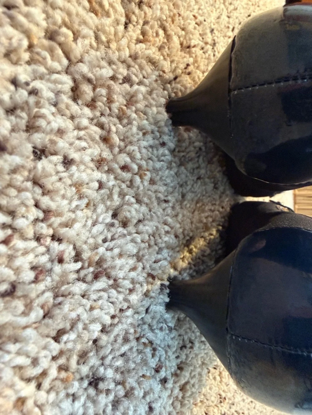 Anne Klein Navy Low Heel Pumps with Satin Buckle - Picture 3 of 9